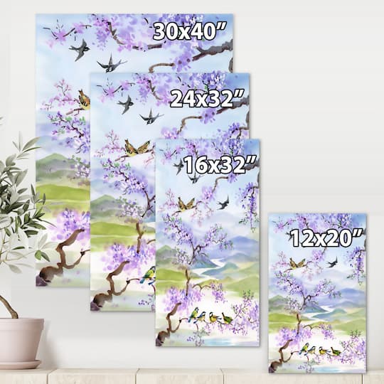Designart - Birds On Cherry Branch